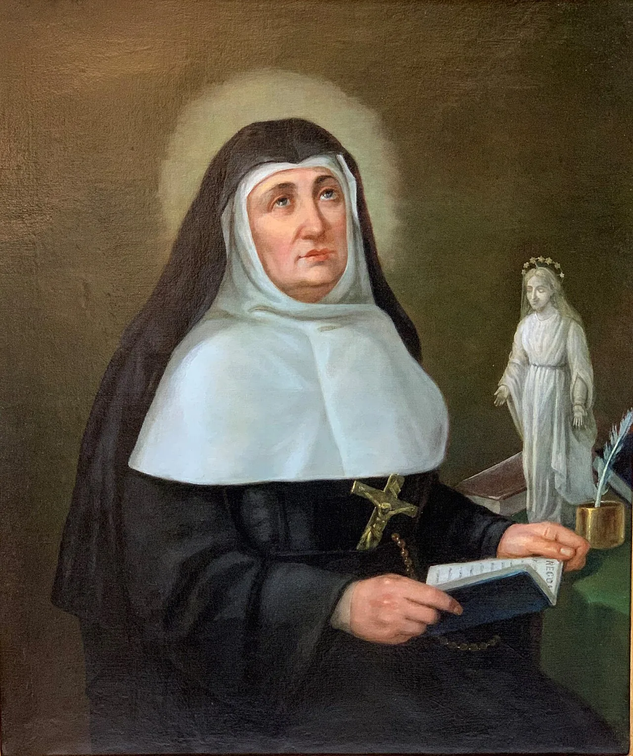 An eighteenth-century devotional portrait of Jeanne de Lestonnac from the Order of the Company of Mary.