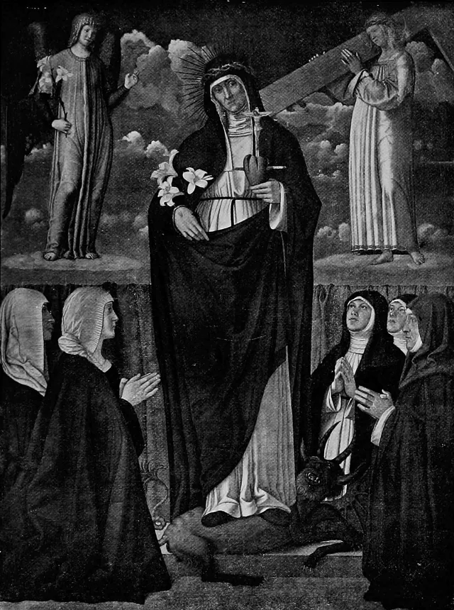 Francesco Bonsignori, Beata Osanna Andreasi, c. 1519, reproduced in Julia Cartwright Ady’s 1903 London book. The historical printed reproduction depicts a painting held in Mantua.
