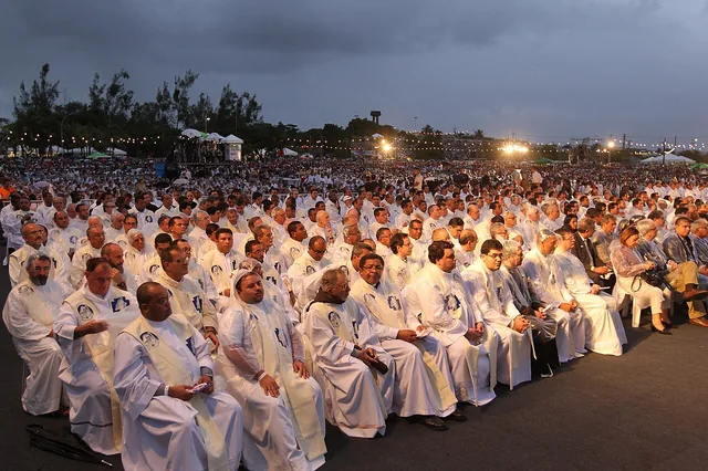 Clergy at the 2011 beatification ceremony for Dulce de Souza Lopes Pontes in Salvador, Bahia.