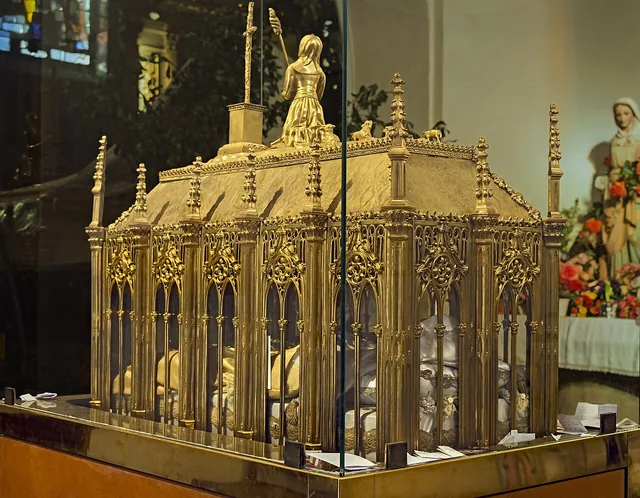 The 1854 reliquary of Germaine Cousin in the church of Mary Magdalene, Pibrac.