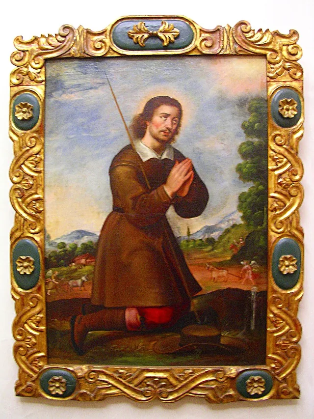 Anonymous Cusco School, Saint Isidore the Farmer, eighteenth century; photograph by the Wikimedia contributor Dozenist.