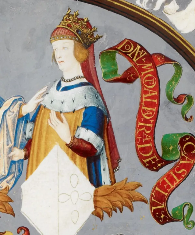 Mafalda of Portugal, Queen of Castile, in António de Holanda’s Genealogy of the Kings of Portugal (1530–1534).