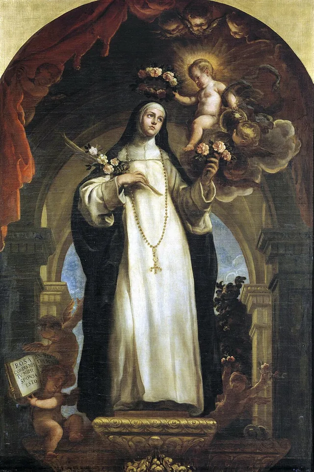 Rose of Lima, painted by Claudio Coello around 1685, in the Museo Nacional del Prado.
